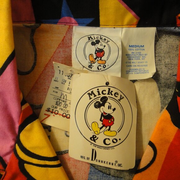 Vintage 90s Disney Mickey & Co Button Up Shirt  Mickey Mouse Men’s Medium M NWT - Picture 6 of 12